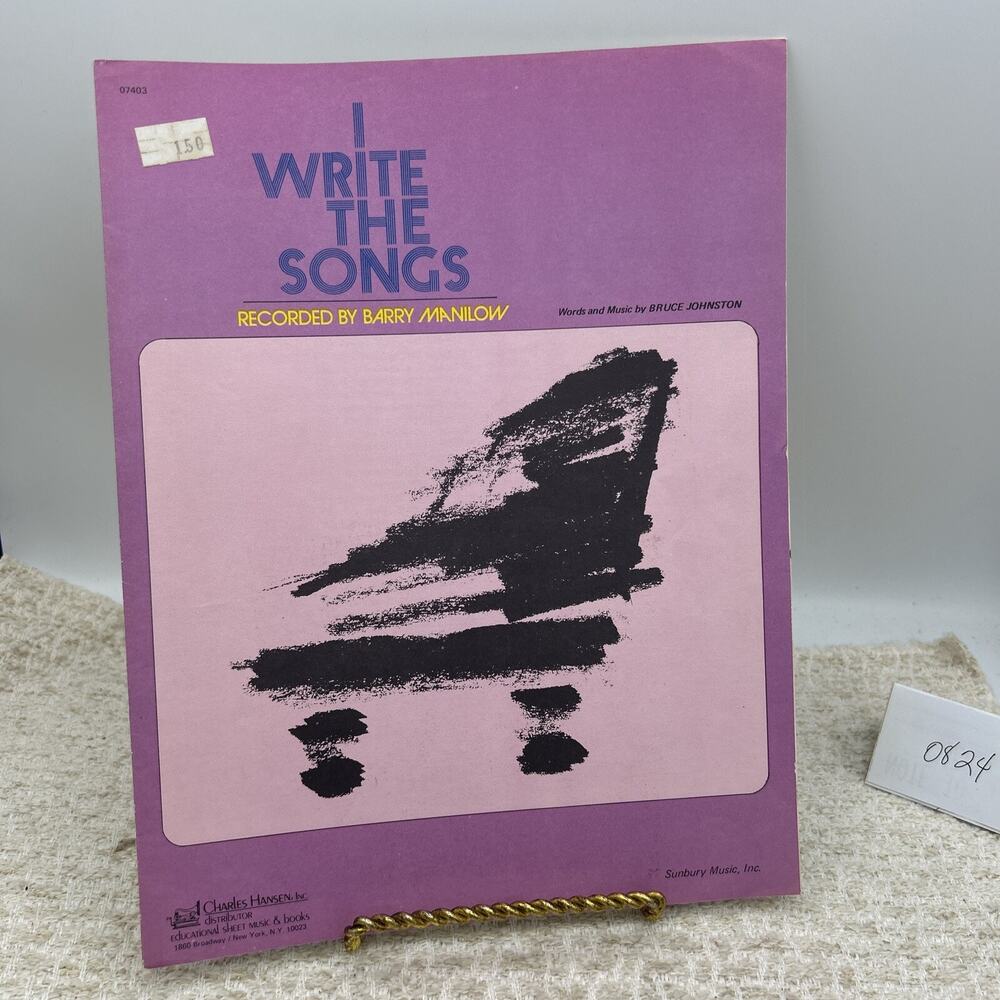 I WRITE THE SONGS 1974 Sheet Music Words and Music by Bruce Johnston-Manilow